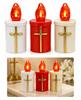 Candela LED Elettrica con Inserto Decorativo a Croce 11