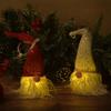 Handmade Plush Dwarf with Sequined Hat Light Up Christmas Gnome Decoration, Battery Operated Swedish Creative Gifts for Family Doll LED Tiered