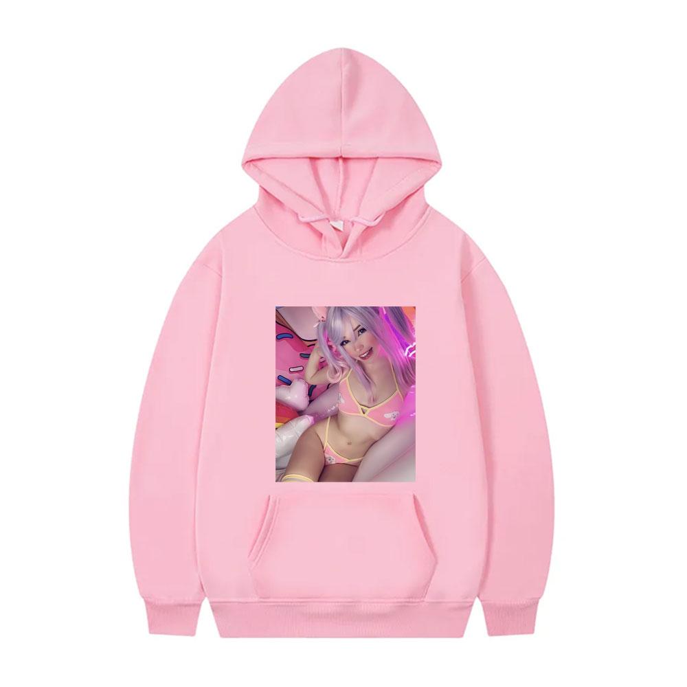 Sexy Belle Delphine Aesthetic Mugshot Hoodie Men's Fashion Casual Oversized Sportswear Unisex Fleece Cotton Long Sleeve Hoody