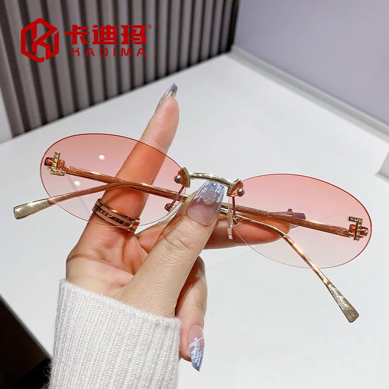 Çerçevesiz Kesilmiş Oval Premium Kişiselleştirilmiş Güneş Gözlüğü, Aynı Güneş Gözlüğü Güneş Gözlüğü