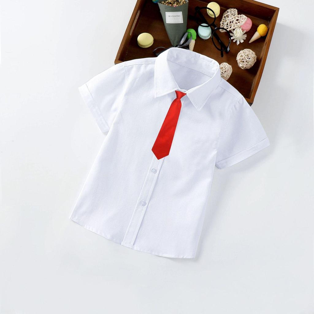 Baby Boys' White Short-Sleeve Performance Summer Shirt