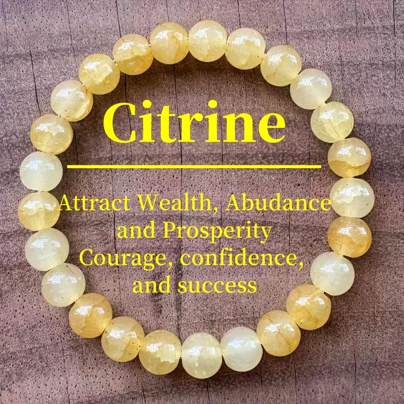 

Natural Stone Bracelets - Real Stone Jewelry, Wealth and Abundance, Courage and Confidence, Success - Spirit, Yoga, Casual Dress - Simple Beaded жёлтый
