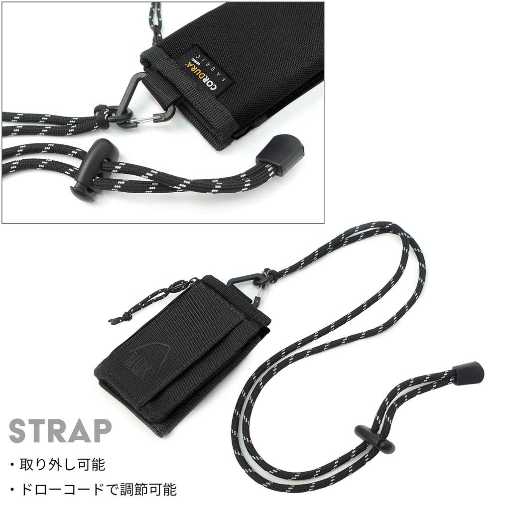 Neck with Card and Bill Compact Wallet/Pouch Strap, Storage, Cordura,