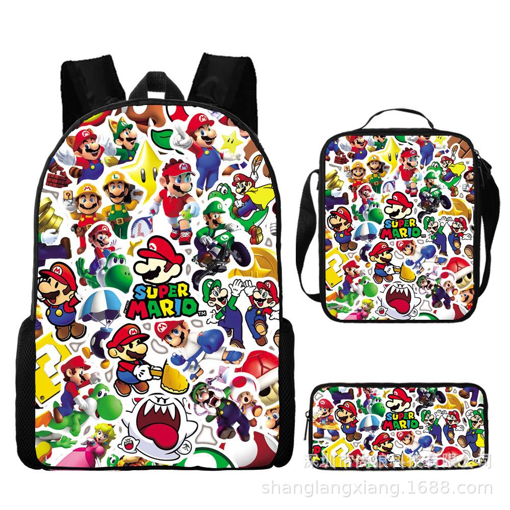 Mario, Grund- und Sekundarschulranzen, Kinderrucksack, Cartoon-Rucksack.