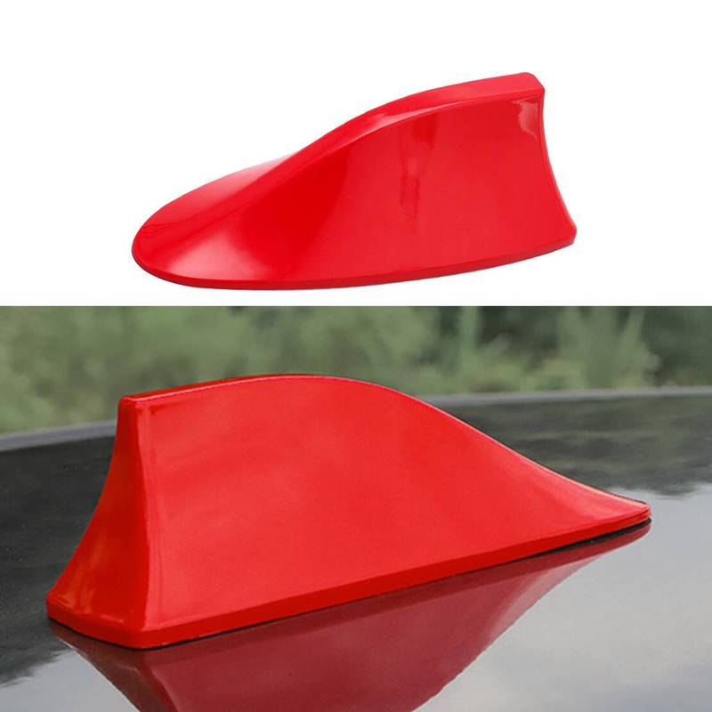 Roof Shark Fin Antenna Aerial Cover AM/FM Signal Fit for Hyundai Kona 2018 Red Plastic