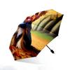 Yorkshire Terrier Dog Umbrella with Autumn Leaves - Automatic Open/Close, Compact Folding Umbrella, Portable Pet Lover Gift Fo
