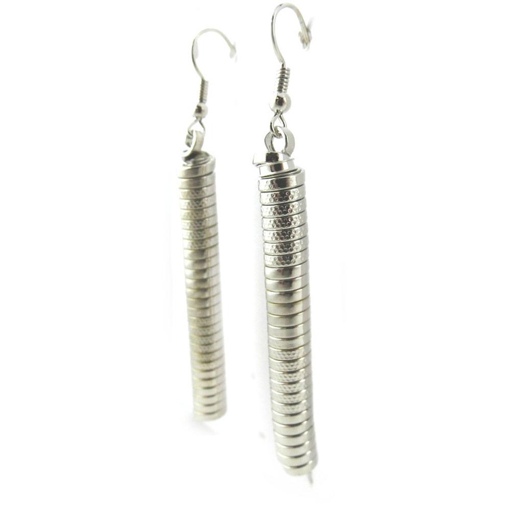 Les Trésors De Lily [N0762] - Silver 'Choreography' Designer Loops (geometric)