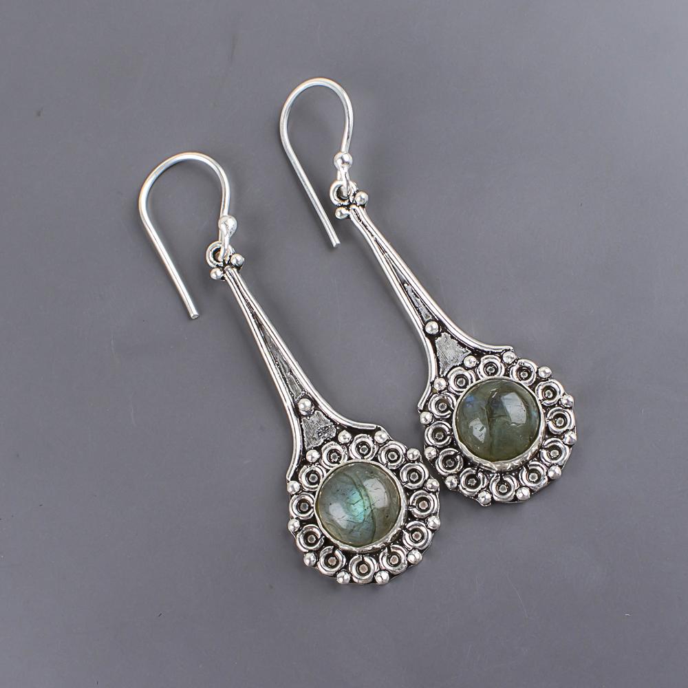 Labradorite Earrings 925 Sterling Silver Jewelry, Handmade Decent Earrings, Gemstone Meditation Jewelry, Engagement Gifts