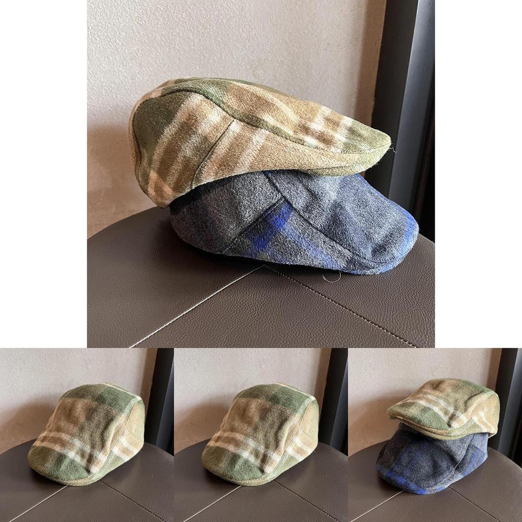 Autumn Winter Plush Blend Newsboy Hat With Short Brim And Warmth For Casual Wear Men Women