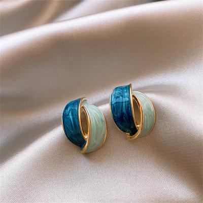 Elegant Fashion Cross Curved Shape Stud Earrings  for Women Girl Gift Jewelry Wholesale