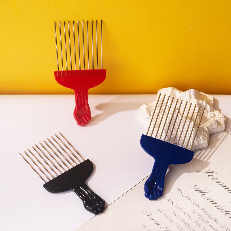 Steel Needle Rat Tail Comb for Hairdressing - Teasing, Styling, and Parting Comb for Makeup Artists and Wigs.