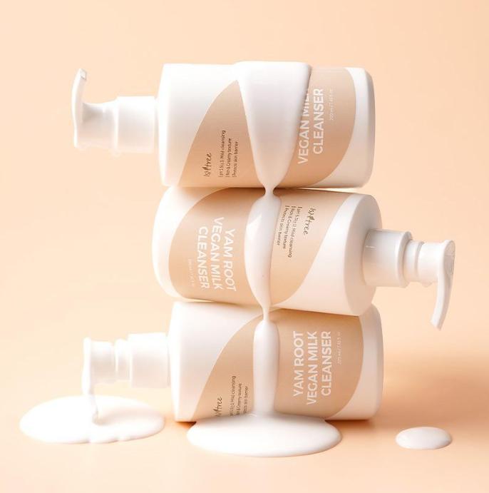 ISNTREE Yam Root Vegan Milk Cleanser 220ml + Refill – Gentle, Nourishing Cleanser for Sensitive Skin