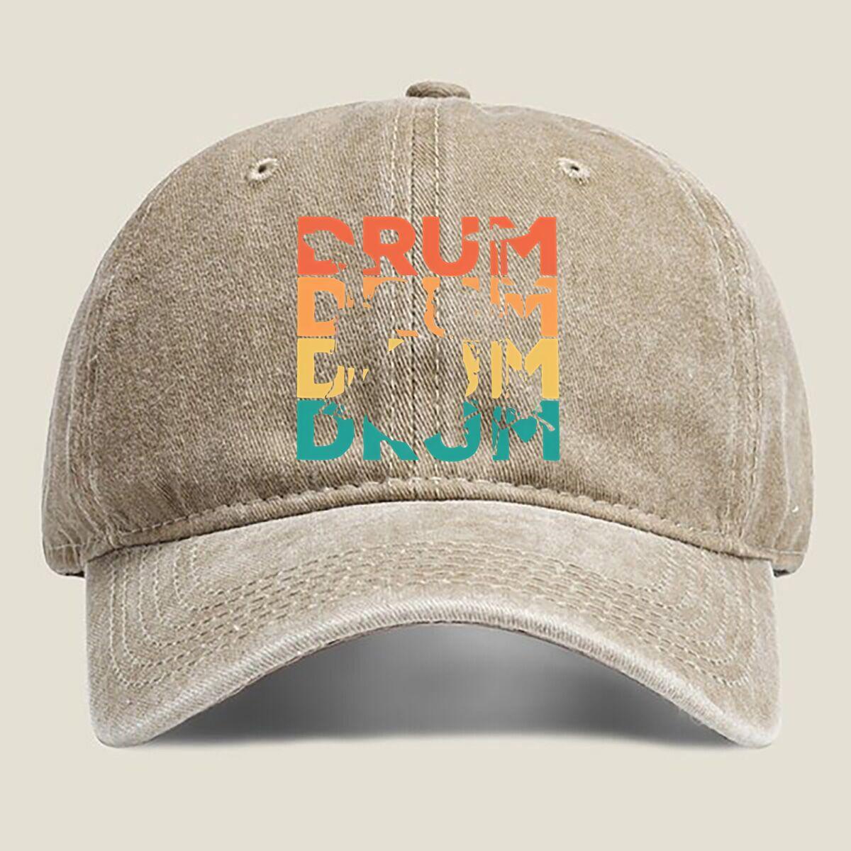 

Colorful “Drum” Typo Washed Baseball Cap One Size хаки