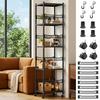 Thickened Carbon Steel Storage Rack 5-Tier Adjustable Metal Shelf with Locking Wheels, 440 lbs Capacity, Heavy Duty Layer Height Triangle Support,