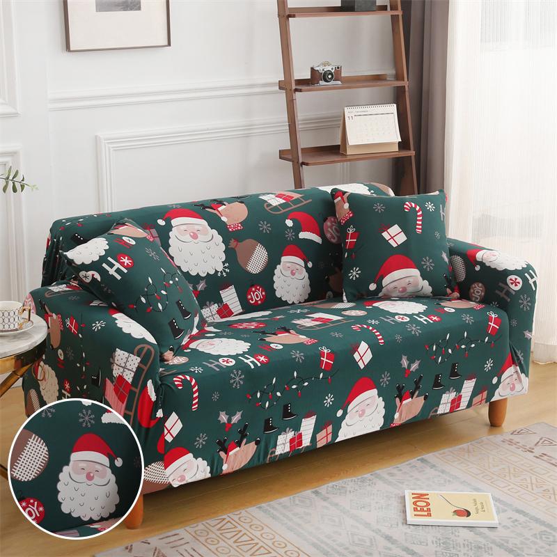 Christmas Sofa Slipcovers Stretch Sofa Cover for Living Room Kids Pets All Inclusive Couch Cover Non Slip Furniture Protector