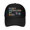 Easily Distracted By Dogs Graphic Mesh Baseball Cap Hip Hop