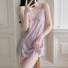 New Female Sexy Nightdress Ice Silk Suspender Thin Pajamas Spring and Summer Lace Lace Dress Live Supply