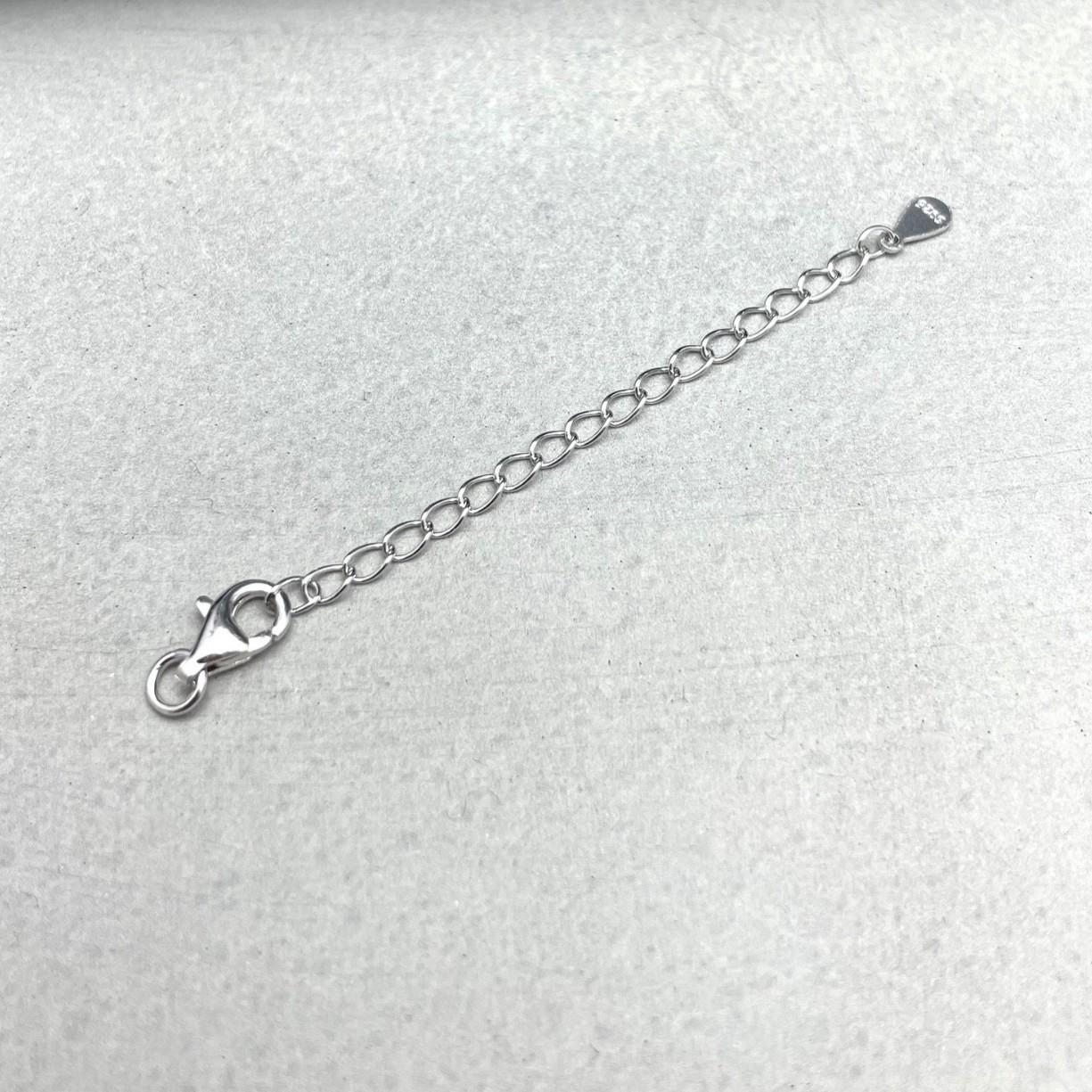 Sterling Silver Heart & Water Drop Charm Pendant with Extension Chain Round Clasp Water Drop 3cm белого золота