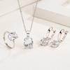 Copper Jewelry Sets For Women Ellipse Zircon Ring Necklace Earrings Luxury Accessories Offers