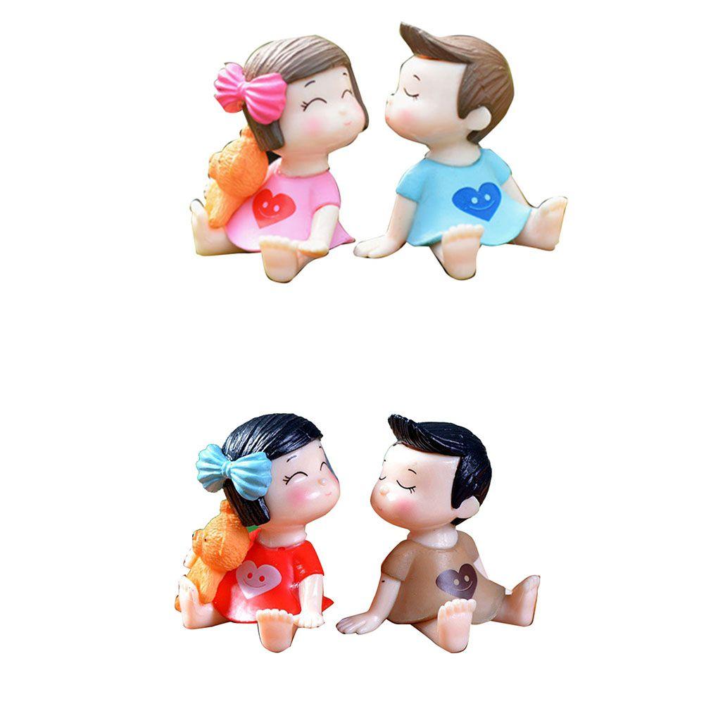 Iubitul Sărut Cuplu Ornament DIY Păpușă Petrecere de Nuntă Acasă Decor Mic Tort DIY Figurine Micro Peisaj