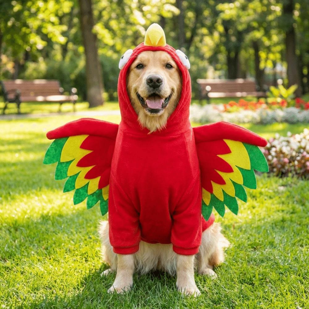 Big Eyed Turkey Shaped Turkey Pet Costume Wings Turkey Cosplay Clothes Plush Dog Coat Festival