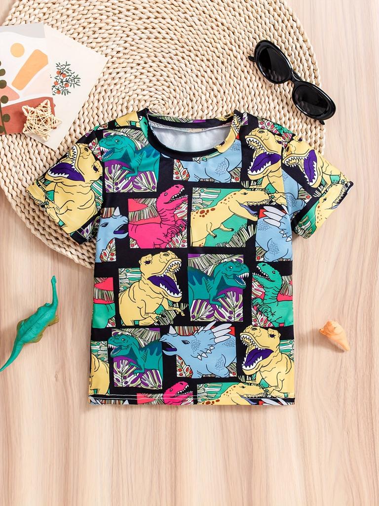 Dinosaur Children's Clothing Short Sleeve Kids Clothes Summer Animal Graphic T Shirts Children Top O-Neck Tees Baby Boy Clothes