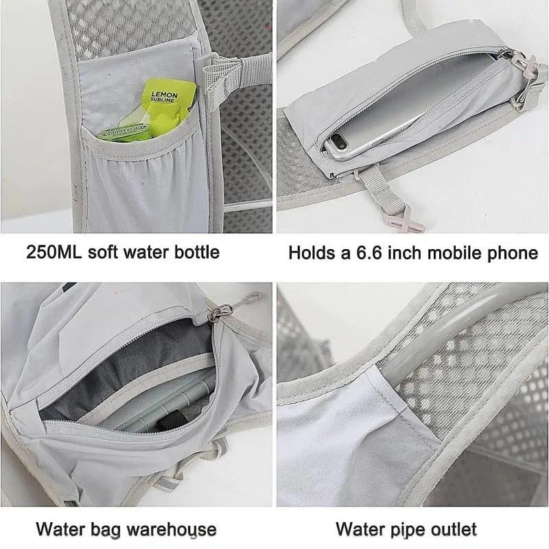 Running Hydration Vest Backpack for Hiking Cycling Marathon Lightweight Water Chest Pack with Phone Storage Pocket