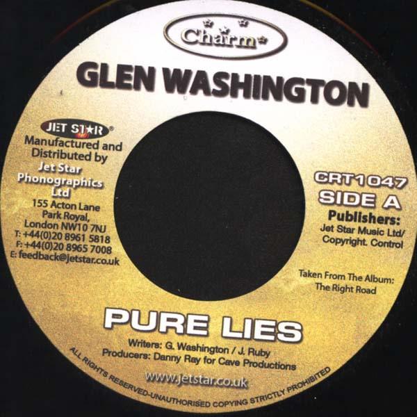 7inch Record GLEN WASHINGTON - Pure Lies CRT1047 Charm UK Reggae, Ska & Dub Used