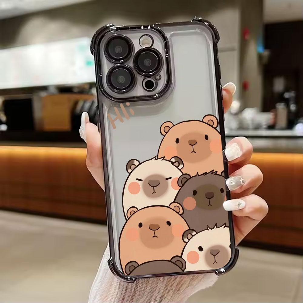 Capybara Cartoon Animal Phone Case For Xiaomi 15T 14T 13 Pro 15 F8 Ultra Poco X7 F7 Pro 5G X3 X5 X6 F5 M7 Shockproof Clear Cover