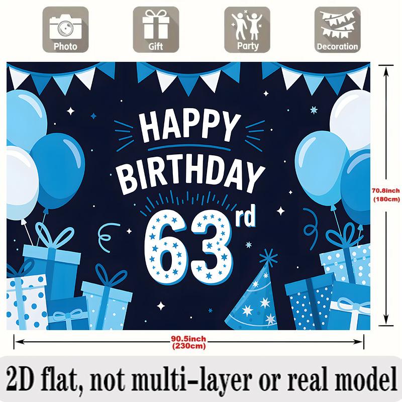 Party Backdrop Balloon Blue Flat Bunting Balloons Flags Hanging Hang Celebration Photo Booth Birthday Party Decor