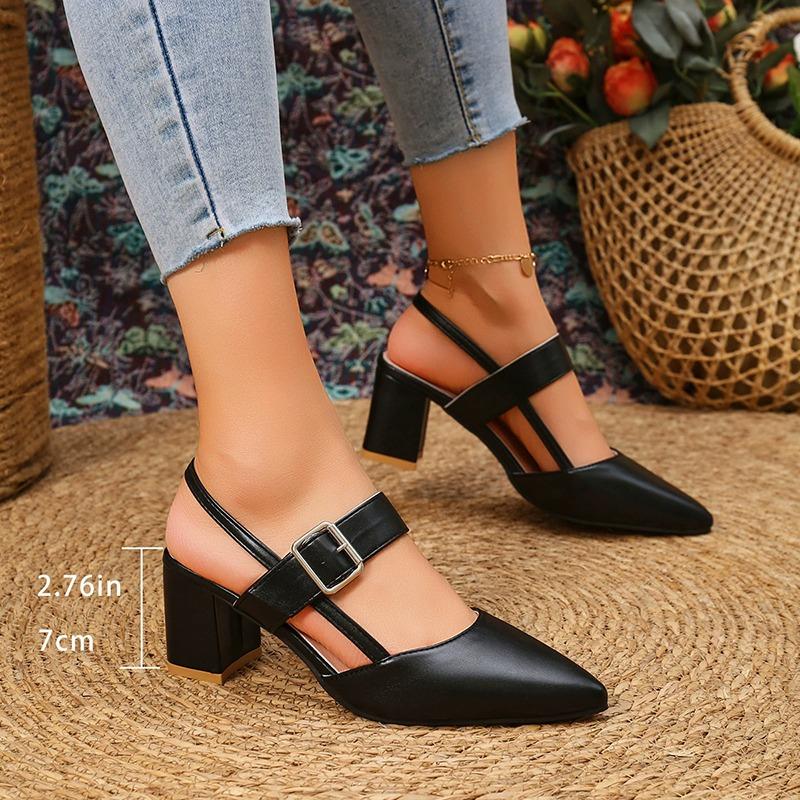 2026 Summer Shoes Women Heel Sandals Pointed Toe Fashion Brand Ladies High Heels Sandals 7cm Plus Size 42