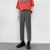 Suit pants men's Hong Kong style ins ruffian handsome straight slim nine-point pants autumn trend drape casual pants