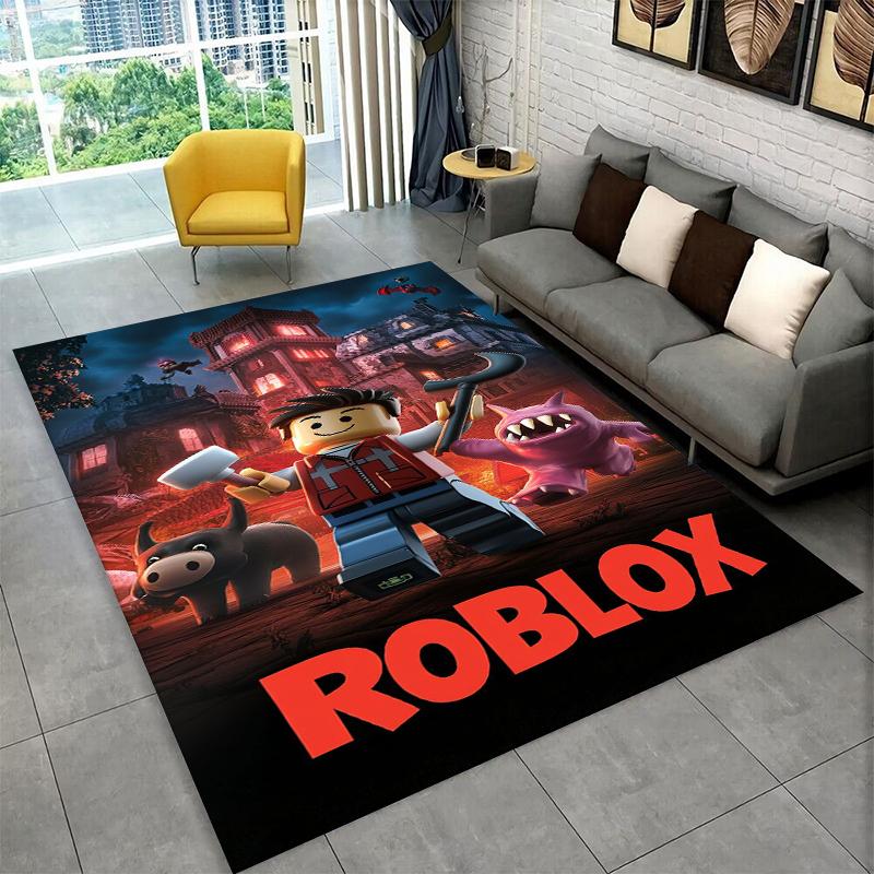 

Мультяшный ковер-дорожка R-Robloxs Game Gamer для игровой комнаты, спальни, гостиной, дивана, домашнего декора, детский коврик для пола, нескользящий коврик 40x60cm
