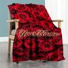 Rose Customize Your Name Blanket Lightweight Personalized Blanket Soft Warm Cozy Versatile for Home Decor Office Chair Nap Office for All Occasions