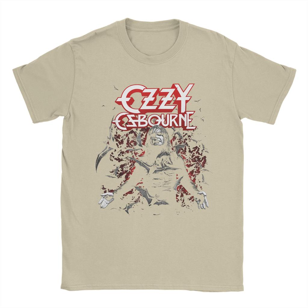 Novelty Heavy Metal Rock Ozzy Osbourne Bats T-Shirts for Men O Neck Cotton T Shirts Short Sleeve Tees Summer Clothing