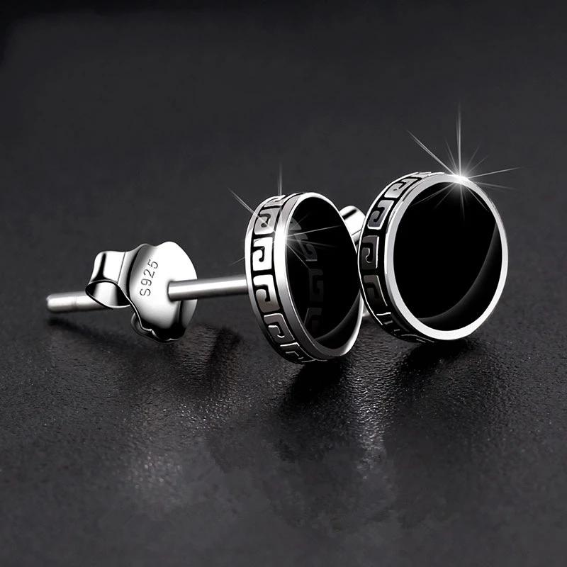 Personalized 925 Silver Earrings Men'S Single Earrings Street Punk Hip-Hop Jewelry