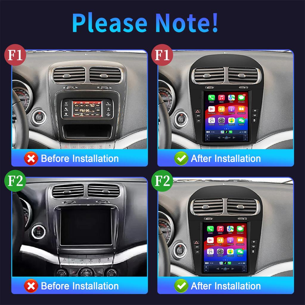 9.7" Car Radio Multimedia Carplay Video GPS For Dodge Journey Fiat Freemont 2012-2014 Android 14 Stereo Navigation Player Screen