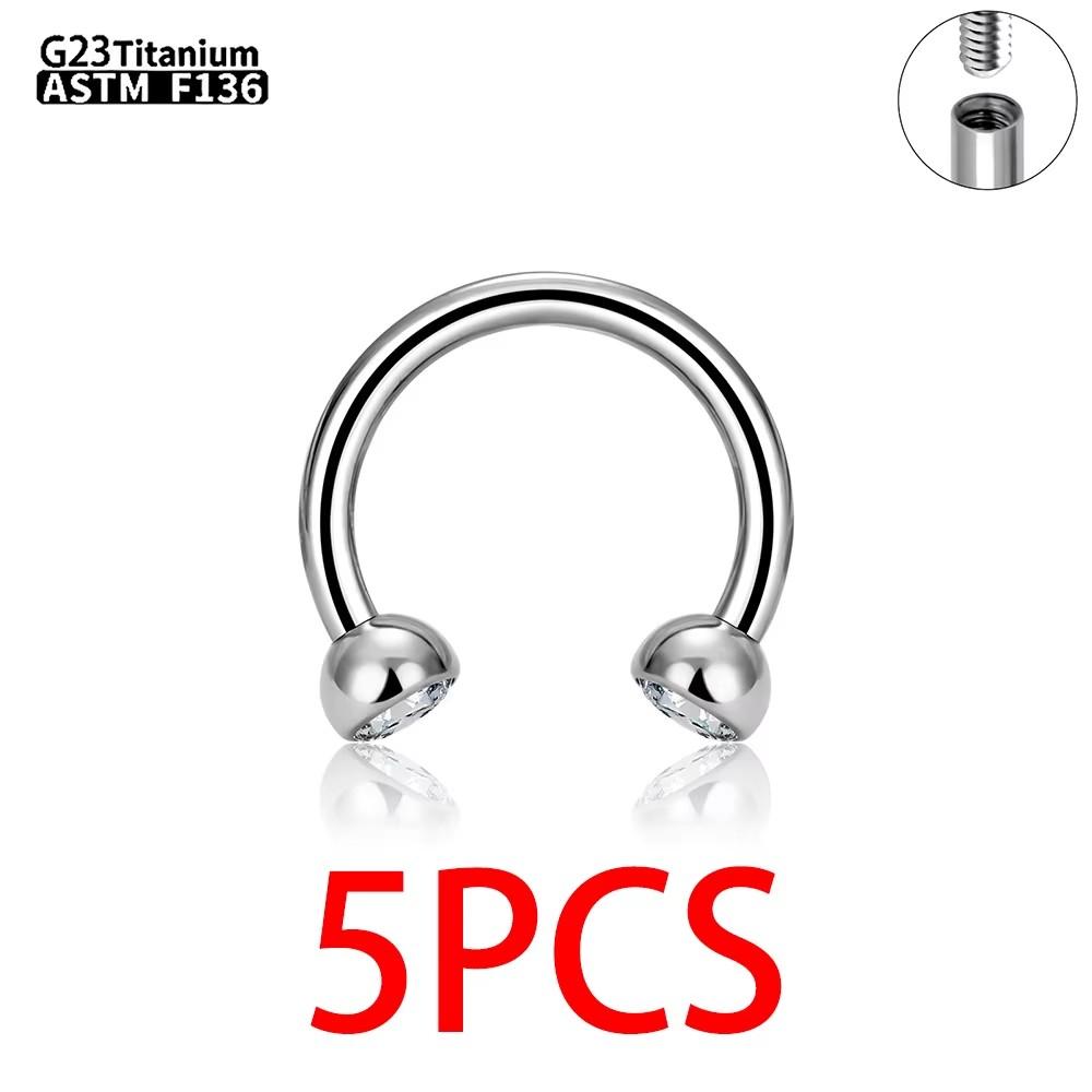

1/5PC G23 Titanium Nose Rings Piercings Lip Eyebrow Ear Septum Helix Cartilage Septum Body Jewelry Piercing Labret Nariz C Rod 1.2x6x3x3mm&Earrings&Ears