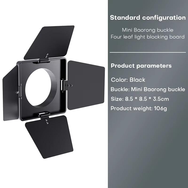 Compuertas 4 Hojas Para Mini Bowens Zu60 Zu80 M60, Modificador De Luz Profesional Accesorio Estudio Fotografía
