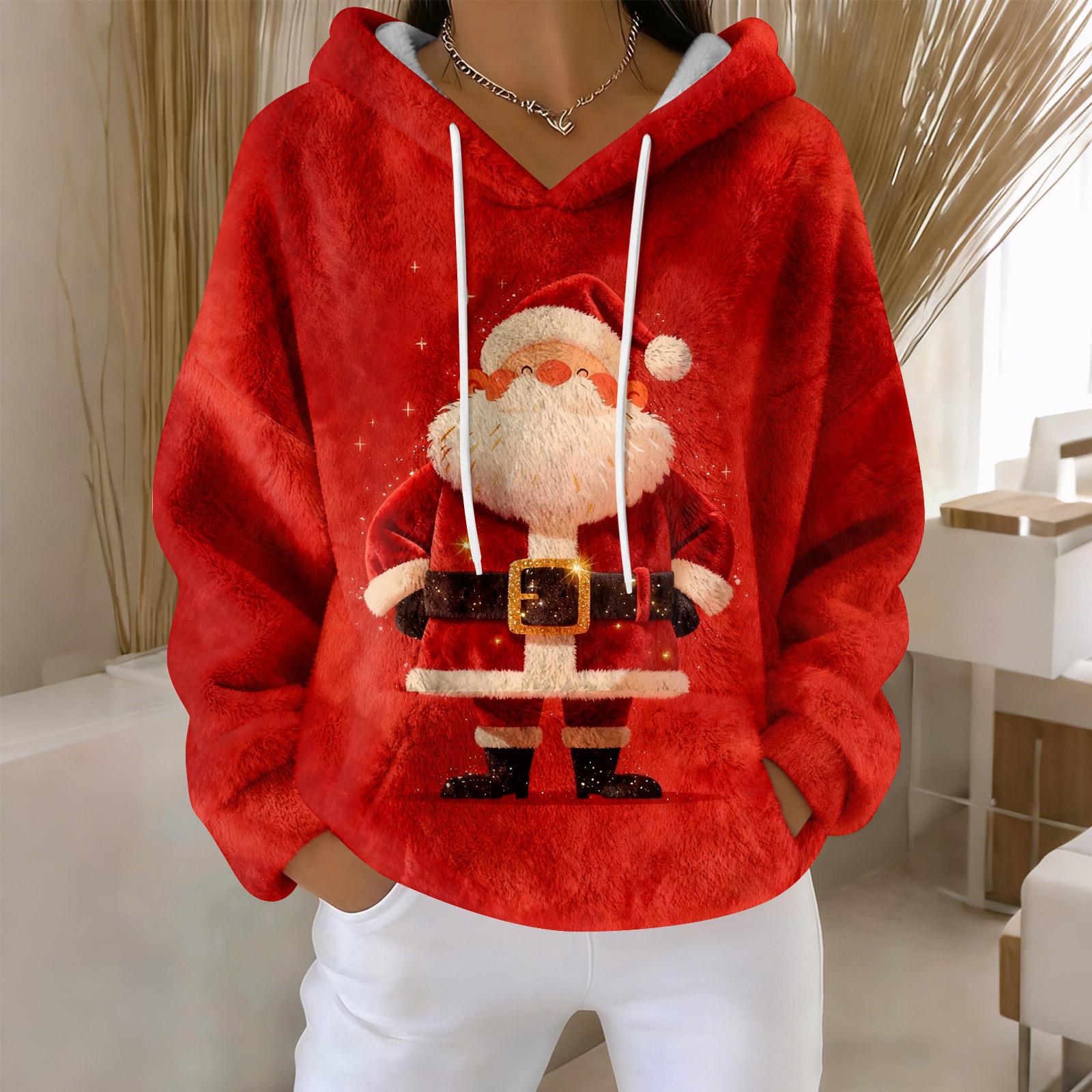 Hoodies For Women Oversized Winter Plush Cute Sweatshirts Pullover Trendy Fall Winter Clothes L