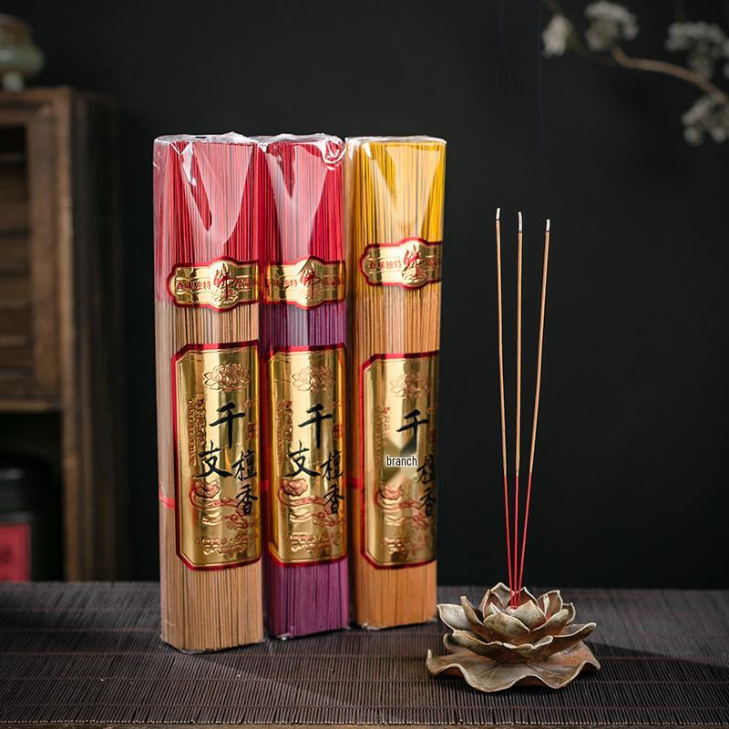 Golden Wealth Attraction Smokeless Bamboo Stick Incense for Home and Buddha Offerings, Available In 33cm, 39cm, and 49cm with Hook Incense Burner.