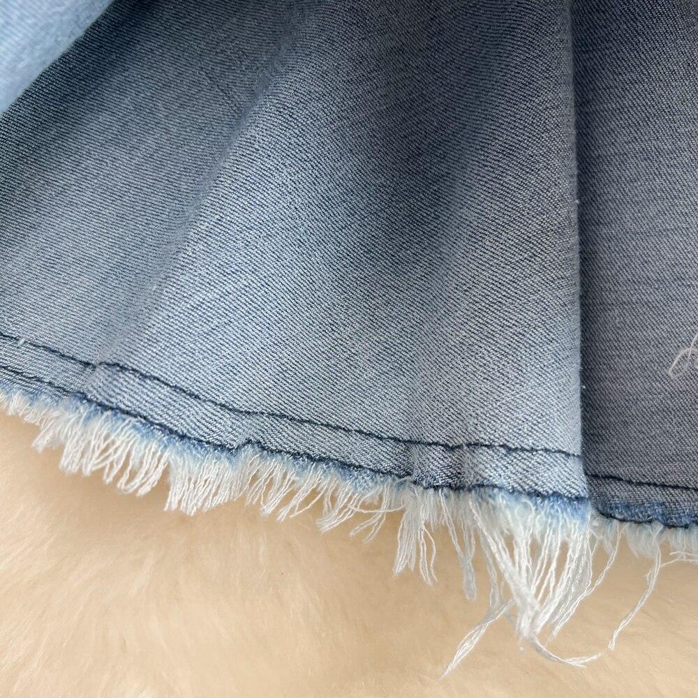 Summer Commuter Korean Fashion Girl High Waist Denim Skirt Slim Pleated A-Shaped Fishtail Skirt