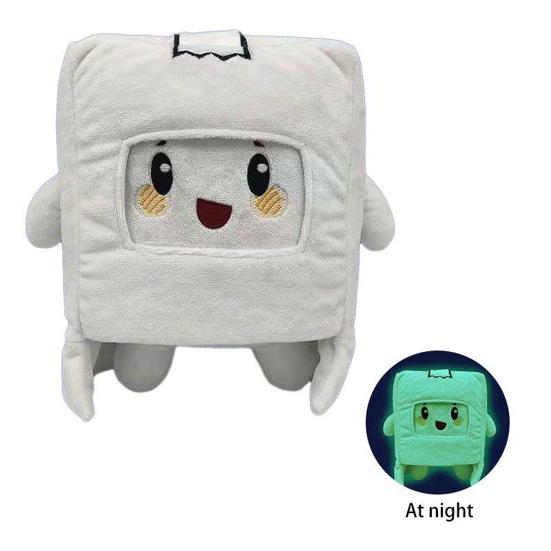 Animation Lankybox Kawaii Luminous Plush Toy Fox Square Box Stone Filled Soft