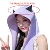 Multiuse Sun Hat Shoulder Bag Hat Breathable Bucket Hat With Fun Devil Ear Design Great For Women Outdoor Adventures  Purple