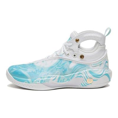 Kids KT8 Synthetic Leather Fabric Comfortable Non-Slip Shock Absorbing Mid-Top Basketball Shoes Kids Basketball Shoes Glacier-Blue 312321130-7