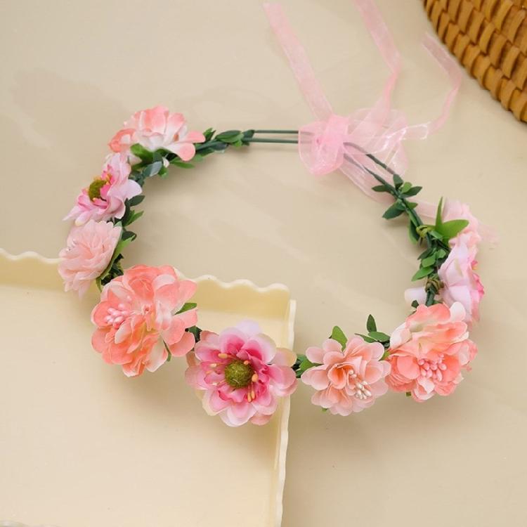 Flower Headbands Floral Garlands Crown Hair Wreath Bright Color Crown Wedding