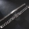 23mm Heavy Punk Retro Black Curb Cuban Chain Bracelet Men Women Hiphop Stainless Steel Biker Bike Pattern Cross Bangle Jewelry