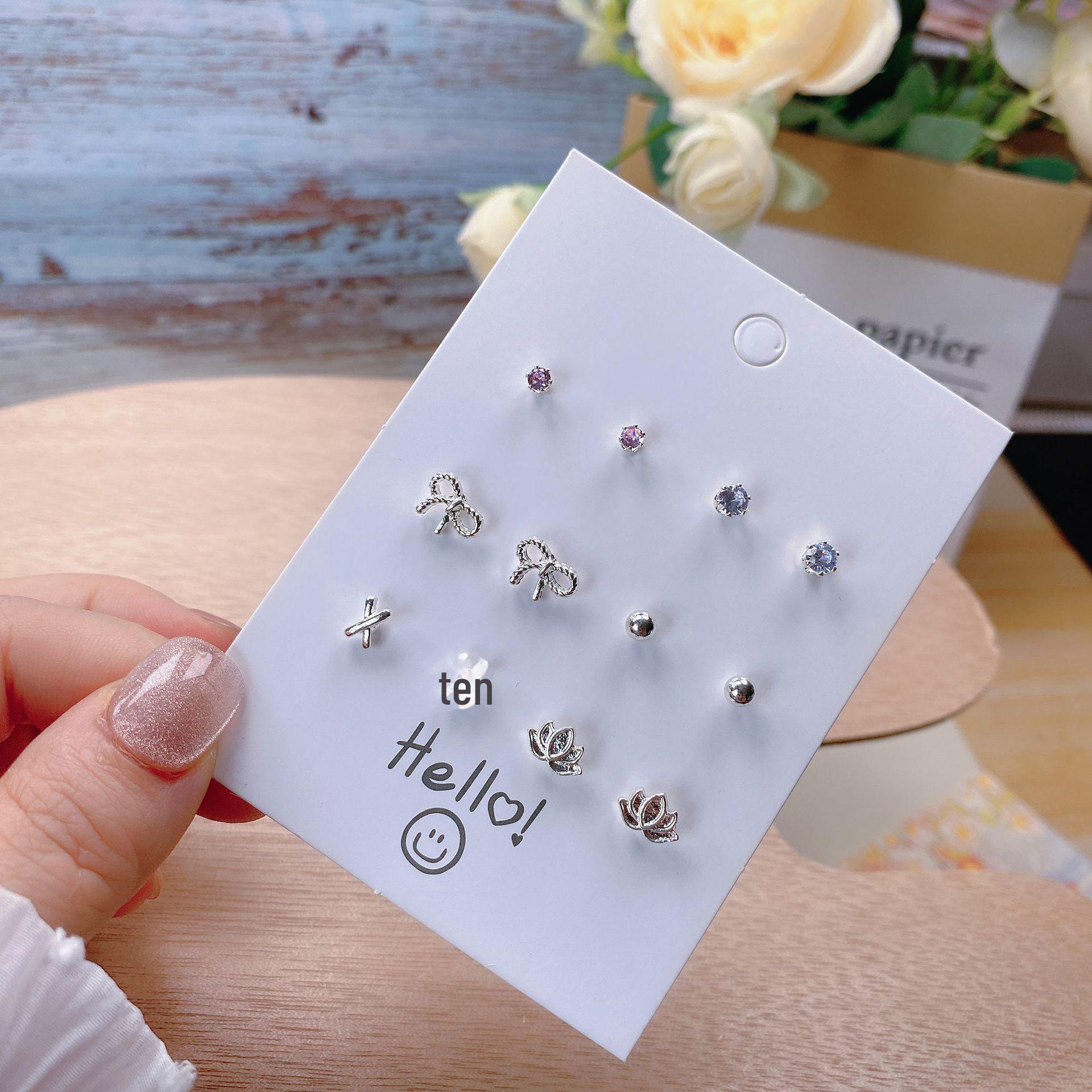 

Комплект серег-игл из серебра S925: Уникальные еженедельные дизайны — свежие, милые стили «Русалочка, бабочка, любовь».