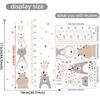 Boho Color Style Smile Animals Bear Lion Hearts Height Measurement Ruller Wall Stickers For Kids Room Baby Nursery Wall Decals