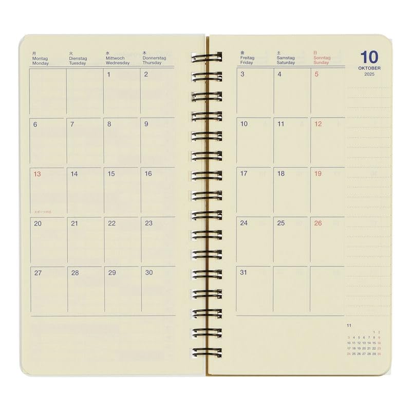 Planner 2026 Edition Starting October Rollbahn Diary Drop Slim Monthly Planner [Delfonics / 2025] (Light Pink)